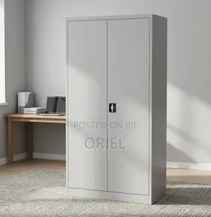 Kabati la Ofisi la Metali 2-Door - Chuma Nyeupe