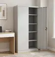 Kabati la Ofisi la Metali 2-Door - Chuma Nyeupe - 3