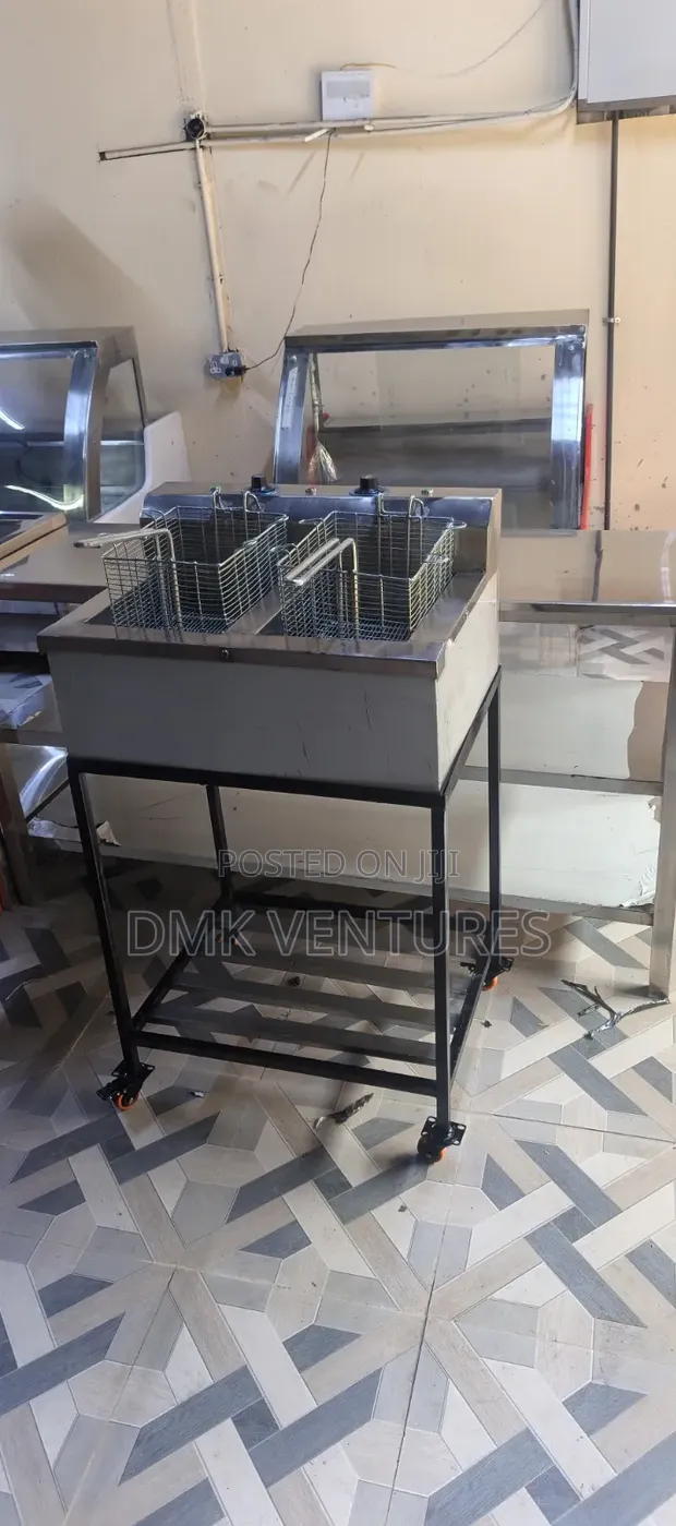 Ventures Stainless Steel Double Bowl Deep Fryer - 1