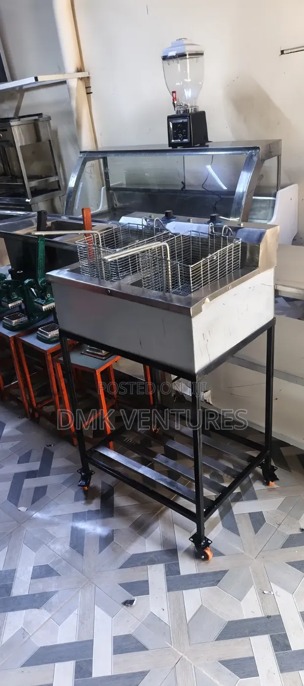 DMK Wheeled Electric Double Chip Fryer - 1
