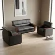 Sofa ya Ofisi ya Mtendaji ya Viti 5 - Ngozi Nyeusi - 1