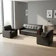Sofa ya Ofisi ya Mtendaji ya Viti 5 - Ngozi Nyeusi - 2