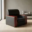 Sofa ya Ofisi ya Mtendaji ya Viti 5 - Ngozi Nyeusi - 3
