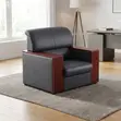 Sofa ya Ofisi ya Mtendaji ya Viti 5 - Ngozi Nyeusi - 4