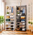 5-Tier Shoe Rack Organizer with 8 Hooks - 1