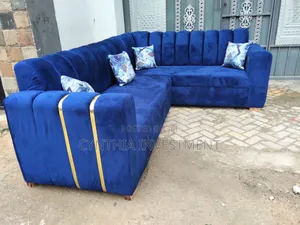 L-Shaped Sofa (Blue)