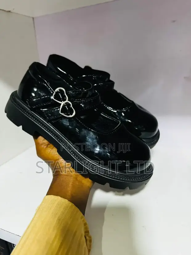 Comfort Fit Kids School Shoes - Black Mary Jane Buckle - 1