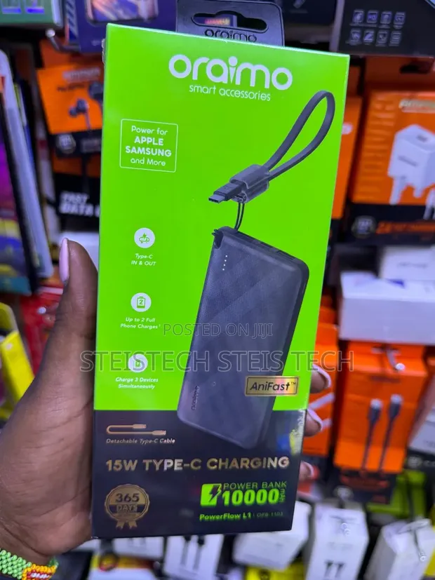 Oraimo Power Flow L1 Power Bank 10000mAh Black - 1