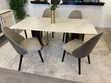 Imported Rectangular Dining Set with Marble Top (4 Chairs) - 2