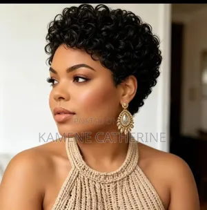 Water Curl Human Hair Short Wig