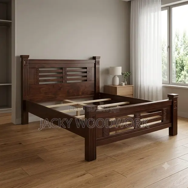 Handcrafted Solid Wood Bed Frame (Queen) - 1