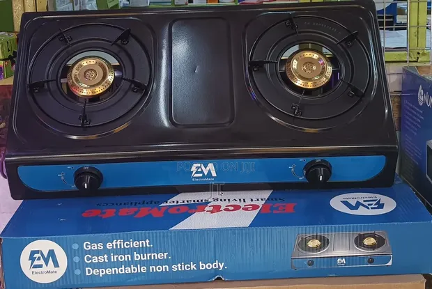Electromate 2 Burner Stainless Steel Cooker - Black - 1