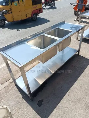 Sink Mbili za Biashara - Chuma cha Kutuo, 1800mm
