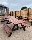 Mahogany Wood Table and Chairs Set - Outdoor/Hotel Use - 1