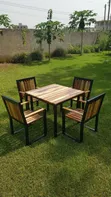 Mahogany Wood Table and Chairs Set - Outdoor/Hotel Use - 2