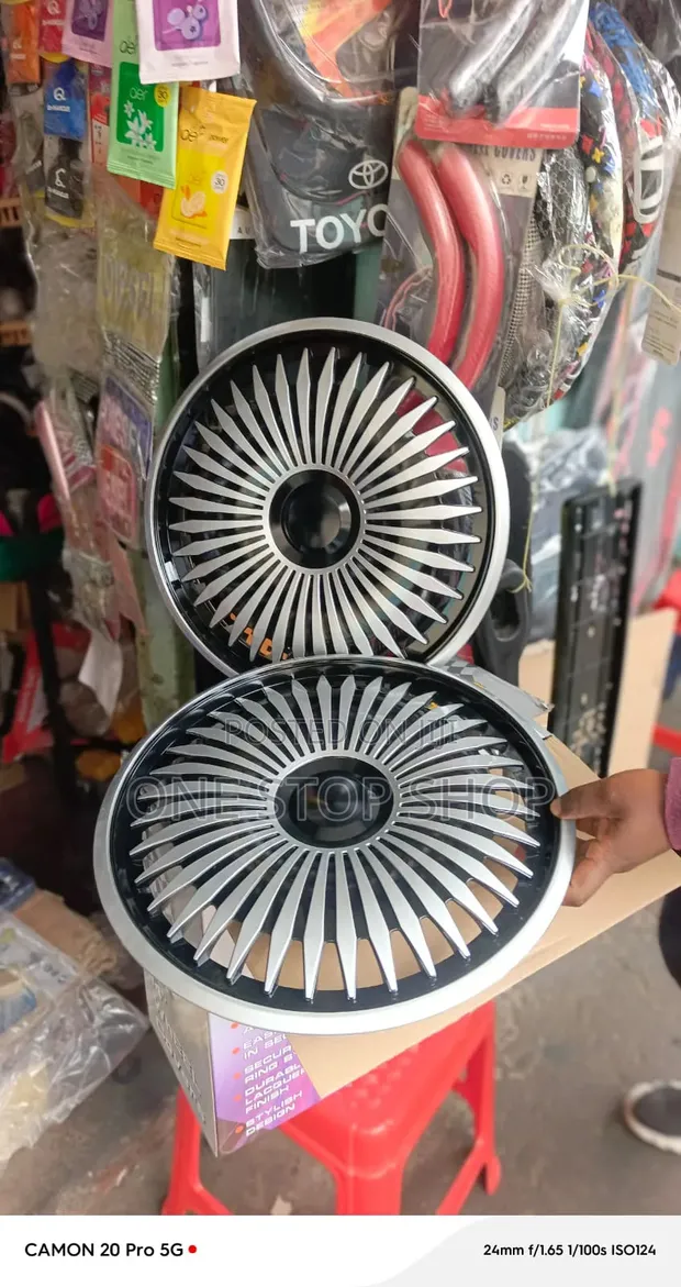 14" Silver & Black Wheel Covers for Standard Steel Rims - 1