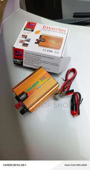 Inverter ya Umeme ya Dhahabu ya 300W Mpya na Klipu za Alligator
