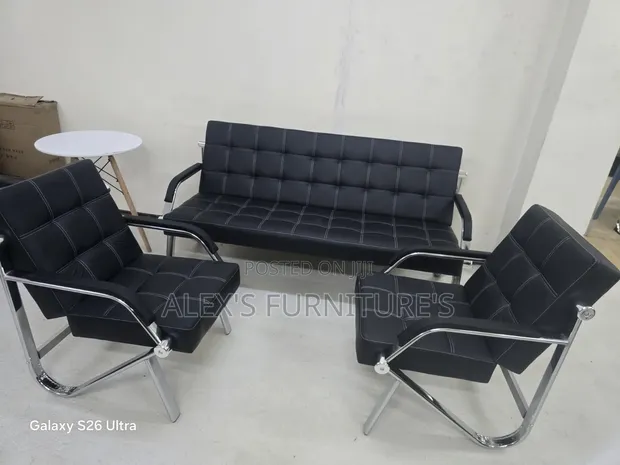 Boss Office Products Benchi Nyeusi la Ofisi / Sofa - 1