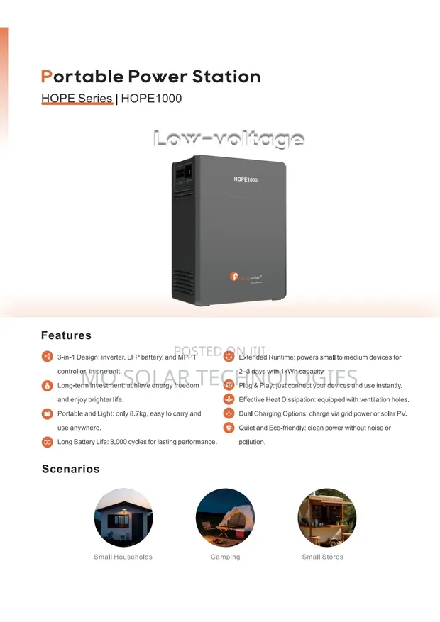 1kWh Felicity HOPE1000 All-in-One Solar Energy Storage System - 1