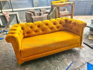 Kochi ya Seating 3 Njano ya Mustard