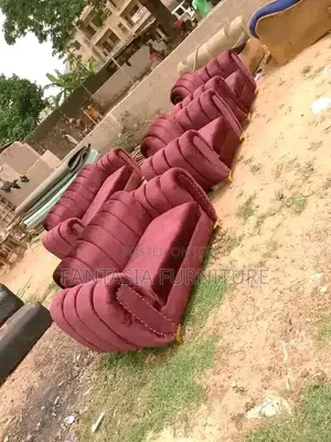 Seti ya Sofa ya Maroon ya Sehemu 5