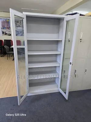 Boss Office Products 2-Door Cabinet with Full Glass