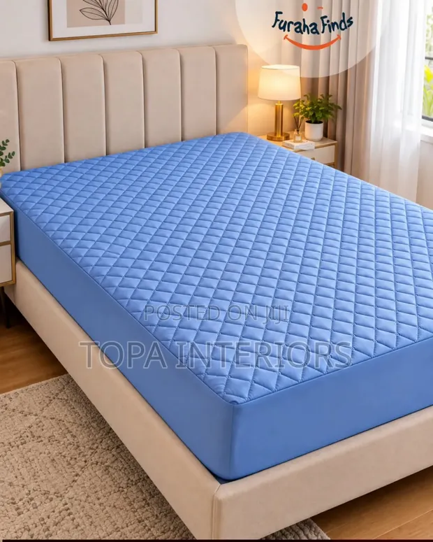 Premium Waterproof Mattress Protector - Sky Blue - 1