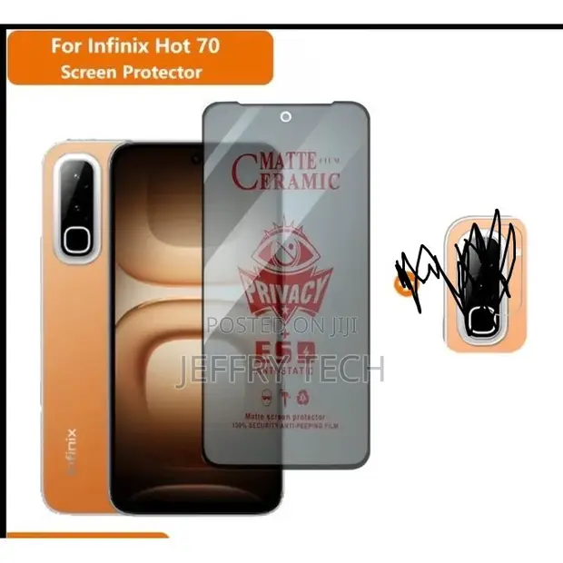 Infinix Hot 70 Privacy Screen Guard Protector - 1
