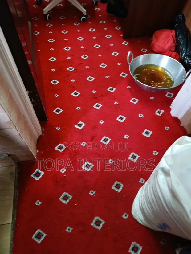 Dotted Executive Red Wall-to-Wall Carpets - 1