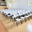 New White Plastic Folding Conference Chairs - 2