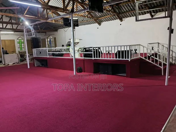 Prayer Area Church Altar Floor Carpets Installation - 1