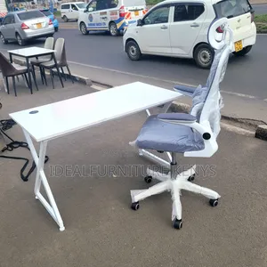 Kiti cha Ofisi cha Mesh chenye Headrest - Grey