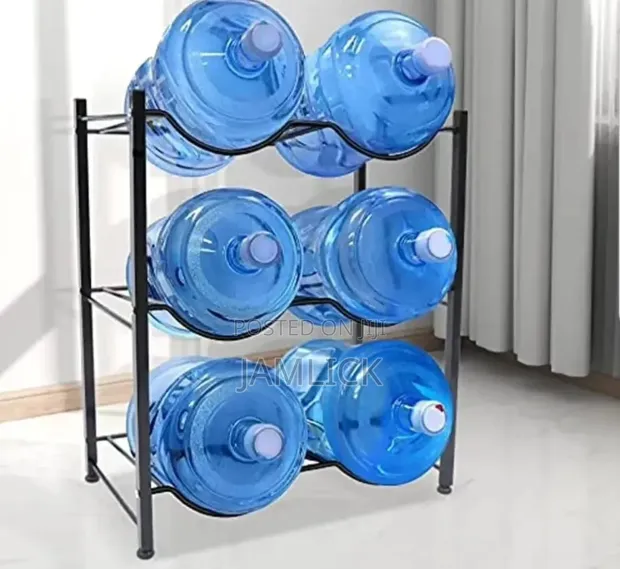 6-Tier Water Bottle Holder Rack - Nyeusi - 1