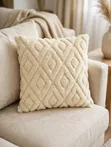 Soft Textured Diamond Pattern Throw Pillow Case - 1