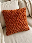 Soft Textured Diamond Pattern Throw Pillow Case - 2