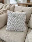 Soft Textured Diamond Pattern Throw Pillow Case - 4