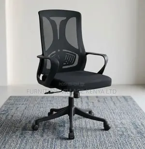 Mid Back Mesh Swivel Office Chair - Black