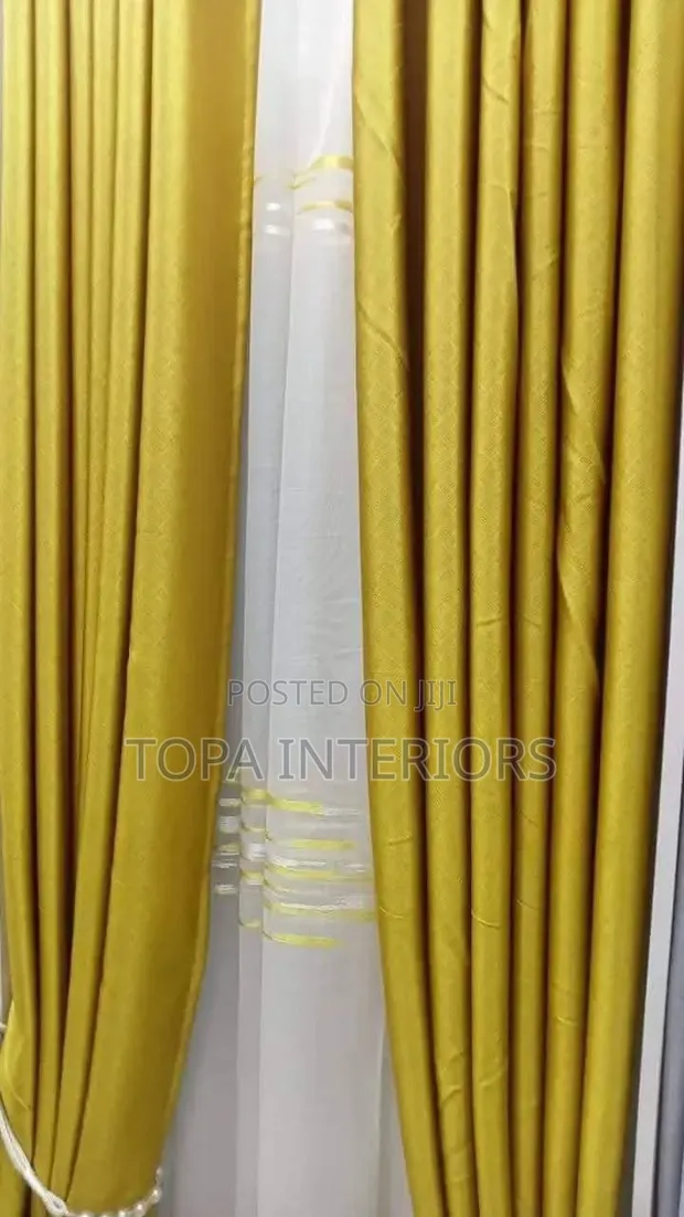 Pazia za Mustard Yellow Blackout (Kwa Mita) - 1