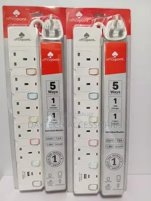 OfficePoint 5-Way Extension Socket na USB & Type-C