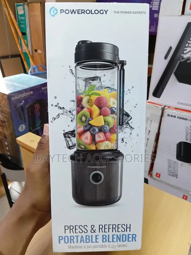 Powerology Press Refresh Portable Blender (450mL, 126W) - Black - 1