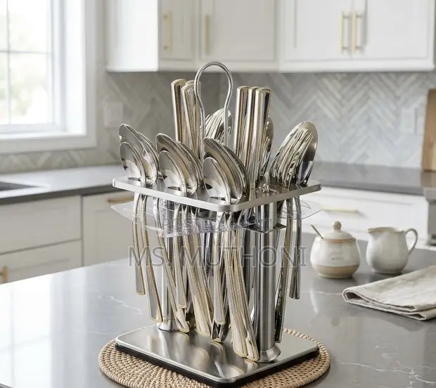 24-Piece Luxury Gold & Silver Flatware Set - 1