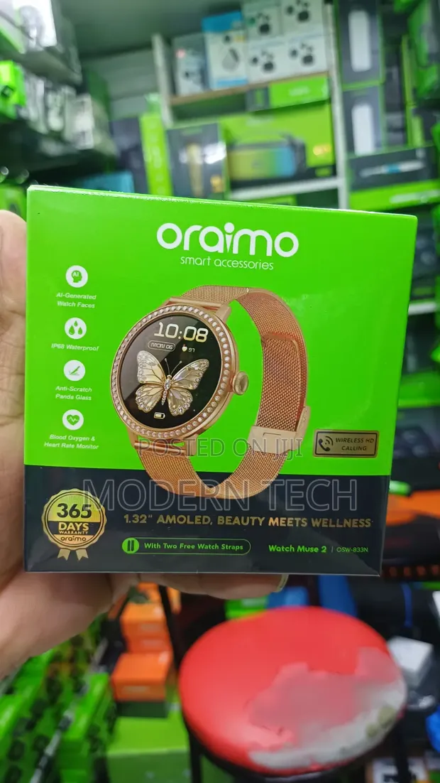 Oraimo Watch Muse 2 Smartwatch - 1.32" AMOLED, HD Calling - 1