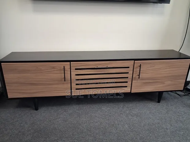 Modern 6ft TV Console / Stand - Black Walnut - 1