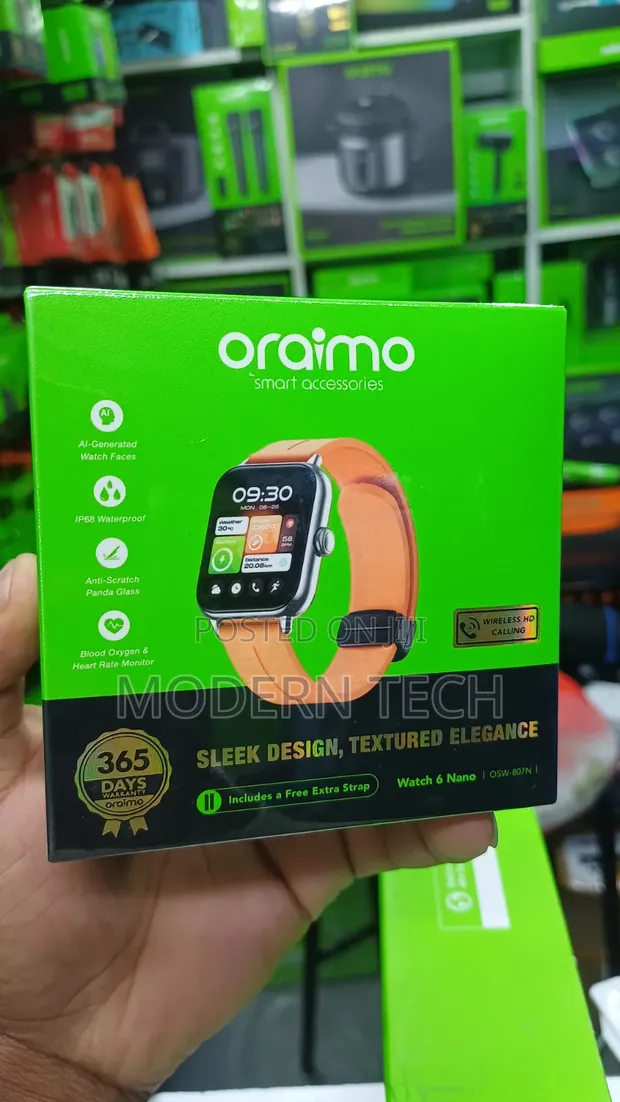 Oraimo 6 Nano Smart Watch 1.52" TFT - 1