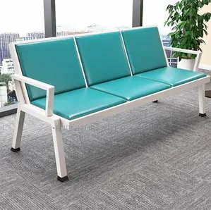 Green 3-Link Padded Office Bench