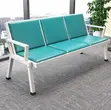 Green 3-Link Padded Office Bench - 1