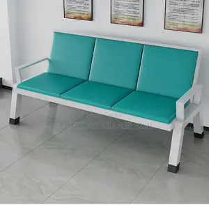 Green 3-Link Padded Office Bench