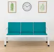 Green 3-Link Padded Office Bench - 3
