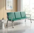 Green 3-Link Padded Office Bench - 4