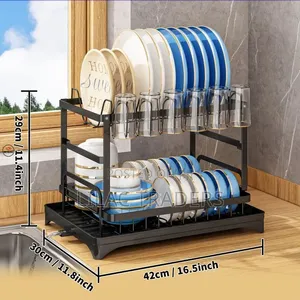 Premium Carbon 2-Tier Dish Rack